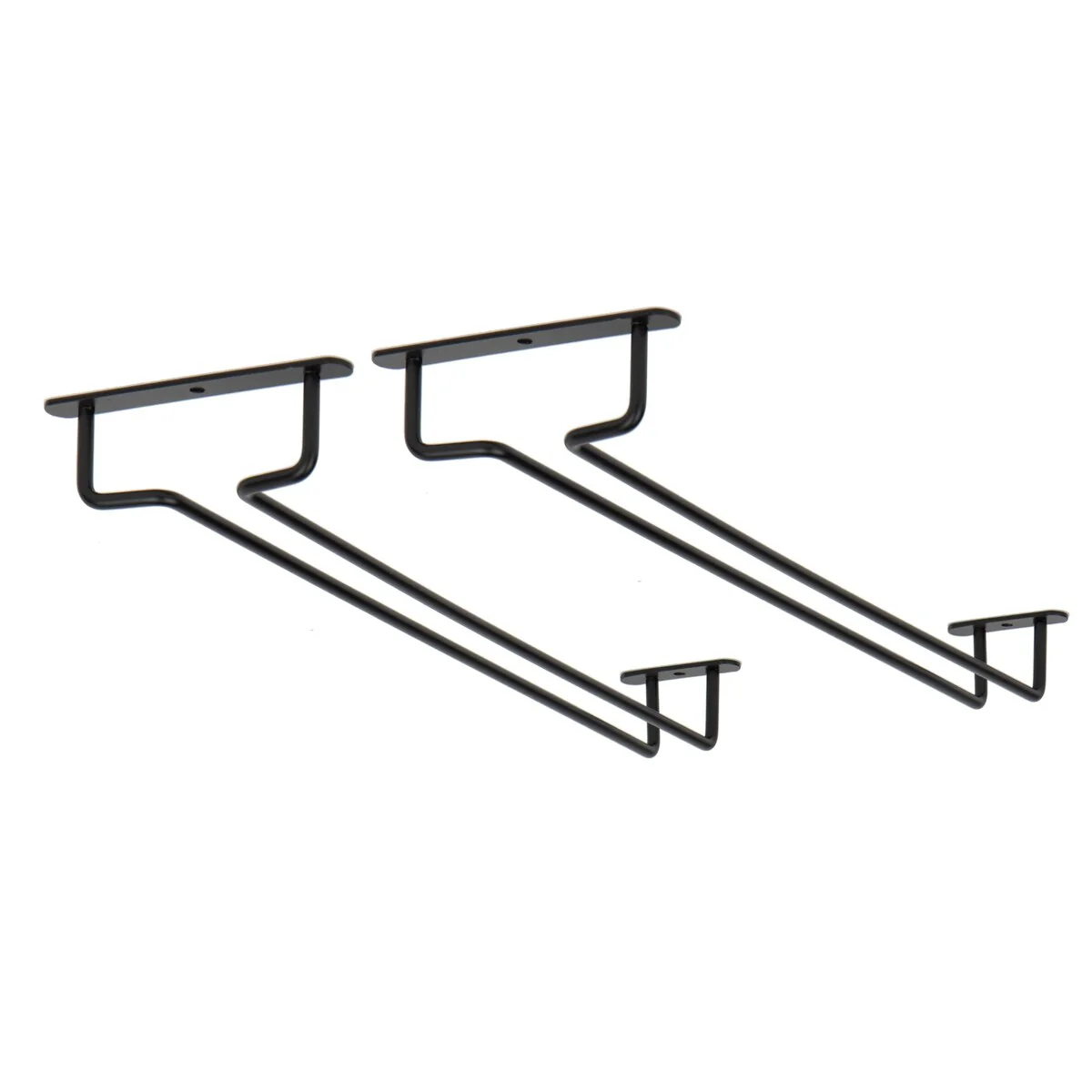 Wallniture Brix Stemware Wine Glass Rack Under Cabinet Storage Metal Glass Hanger (Set of 2)