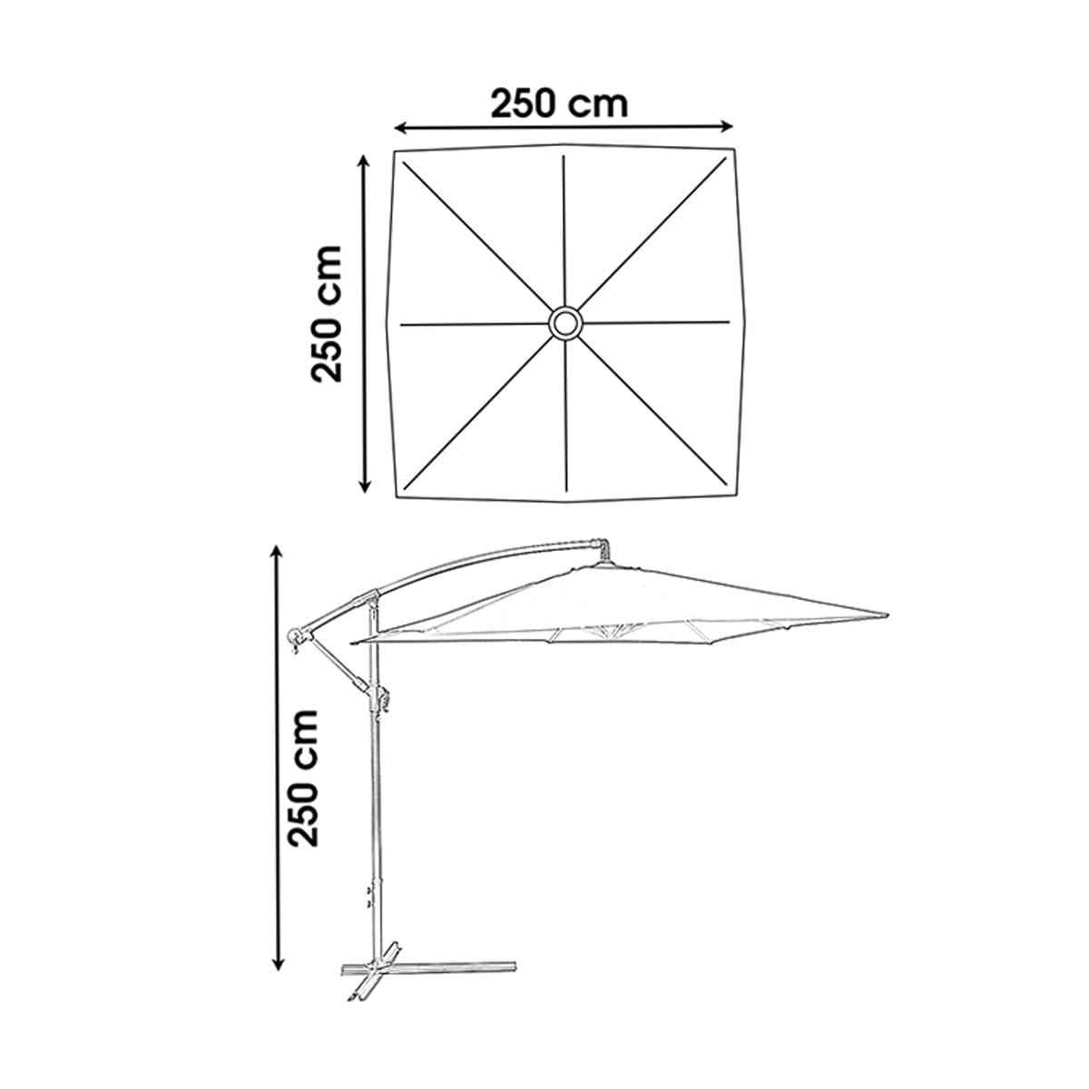 - Parasol carré sable polyester
