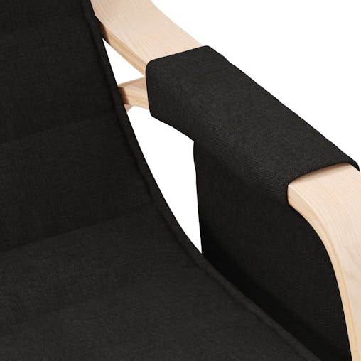 NNEVL Rocking Chair Black Fabric