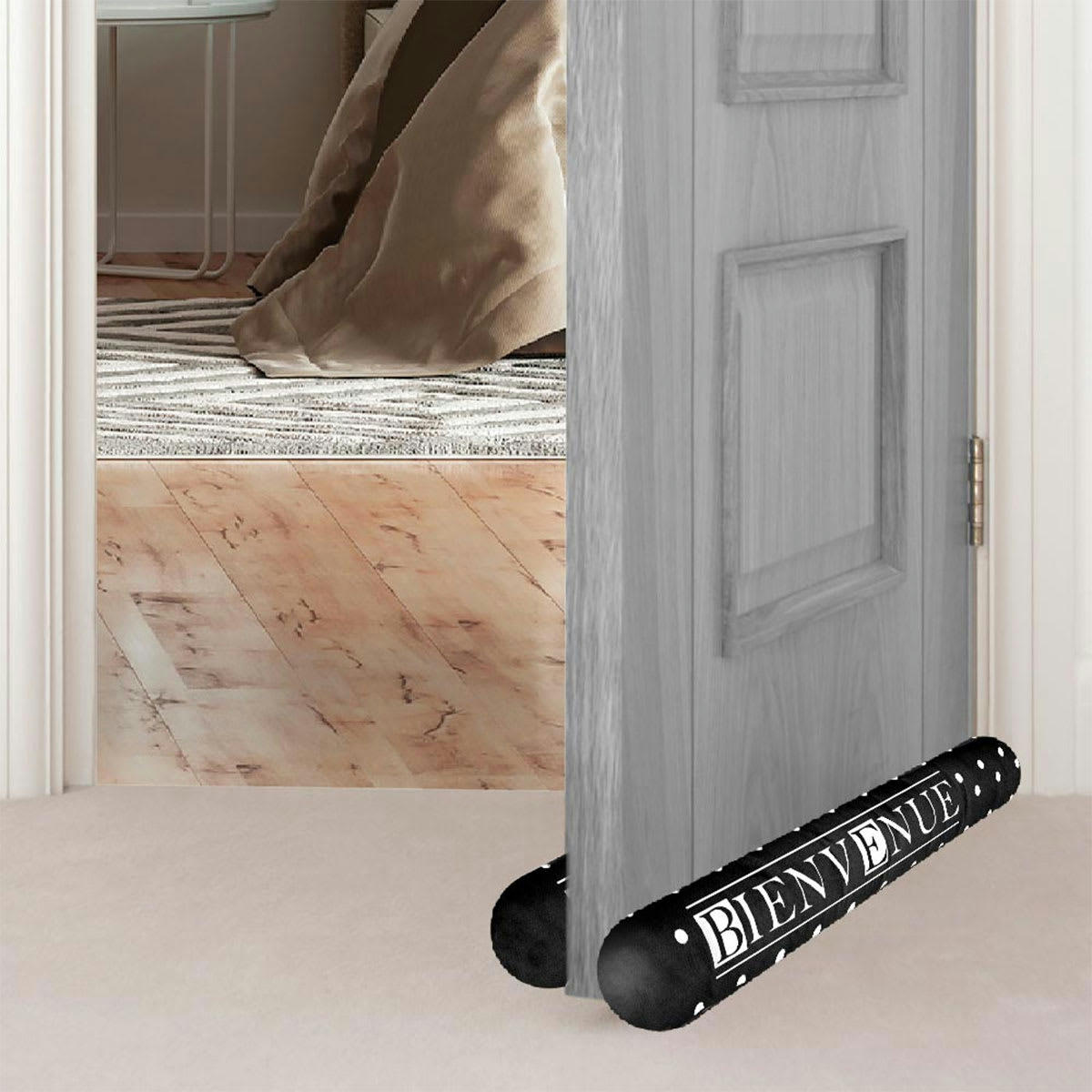 - Coussin de porte double noir