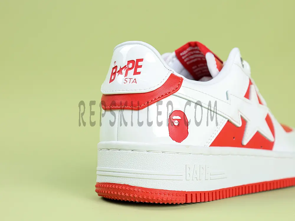 A BATHING APE BapeSta #6 “Patent Leather Pack” Red Low Sneakers