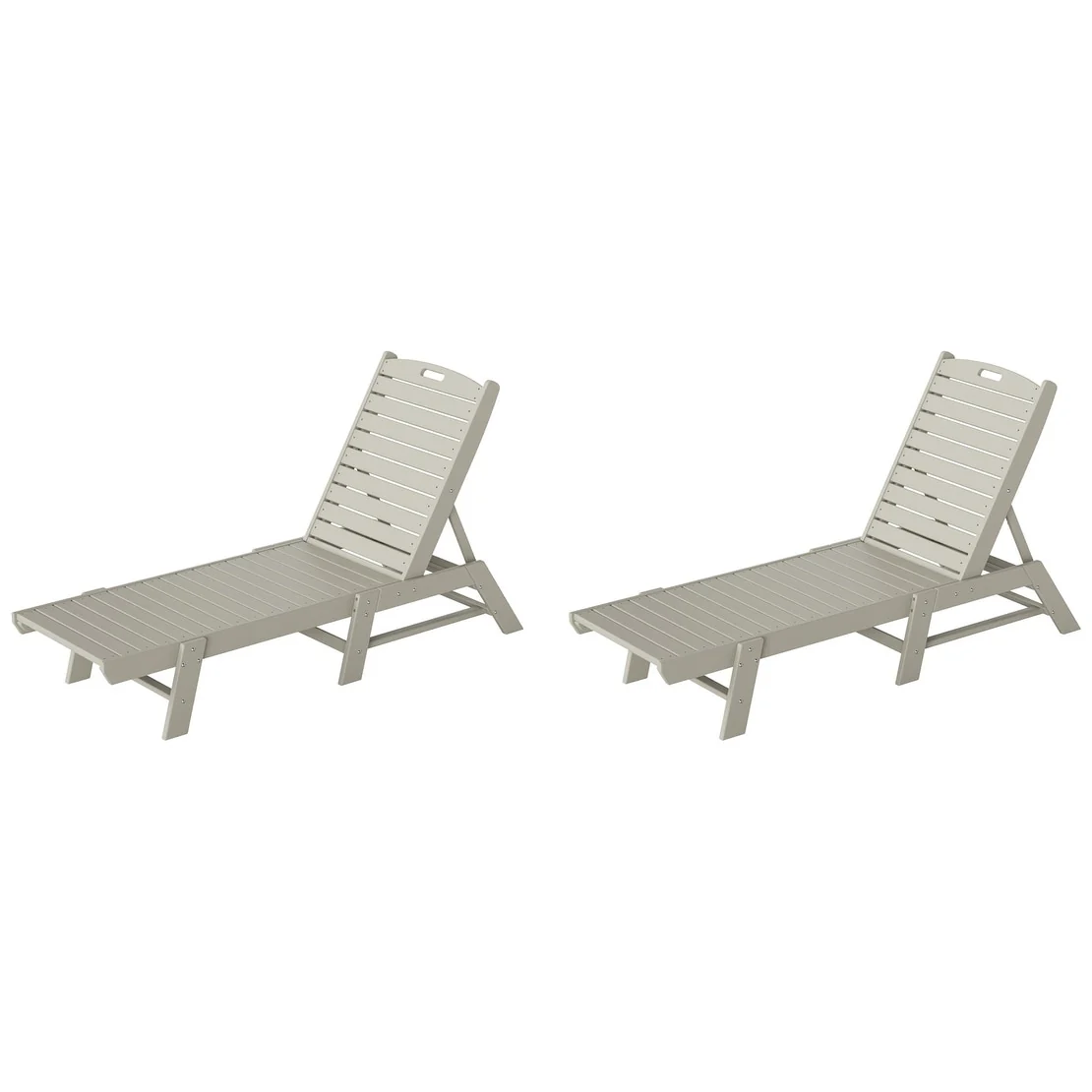 Polytrends Laguna Hdpe All Weather Outdoor Patio Pool Reclining Armless Chaise Lounge (Set Of 2)