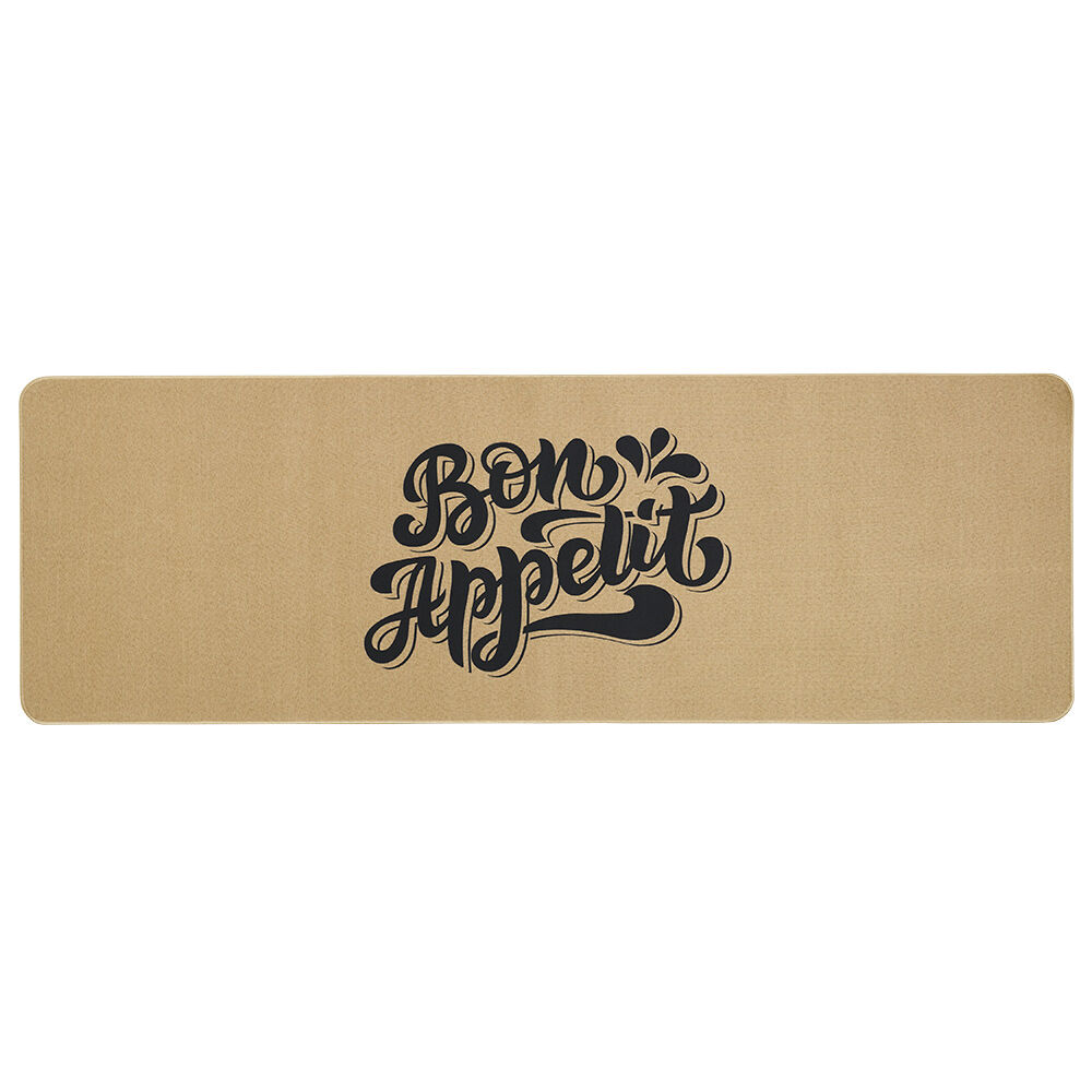 Tapis de cuisine effet lin inscription Bon appétit 120x50 cm