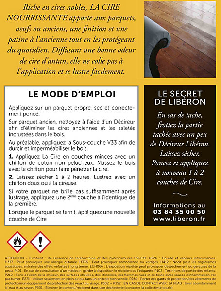 Cire nourrissante parquets Libéron chêne clair 5L