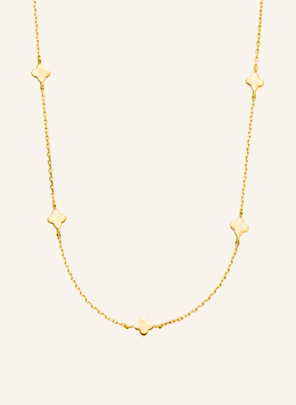 Leaf Halskette MINI CLOVER aus 14 Karat Gelbgold