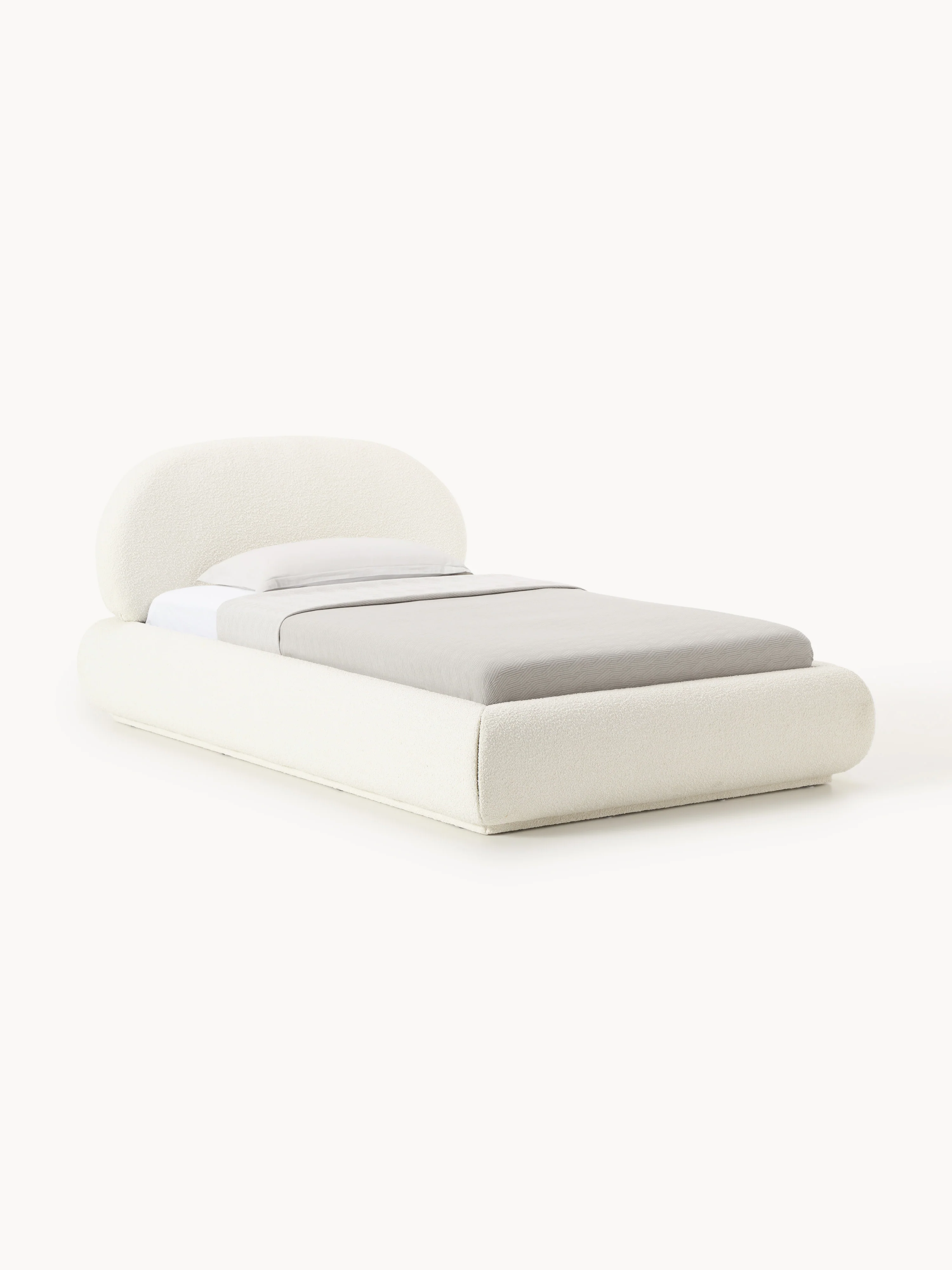 Bouclé-Polster-Einzelbett Alba