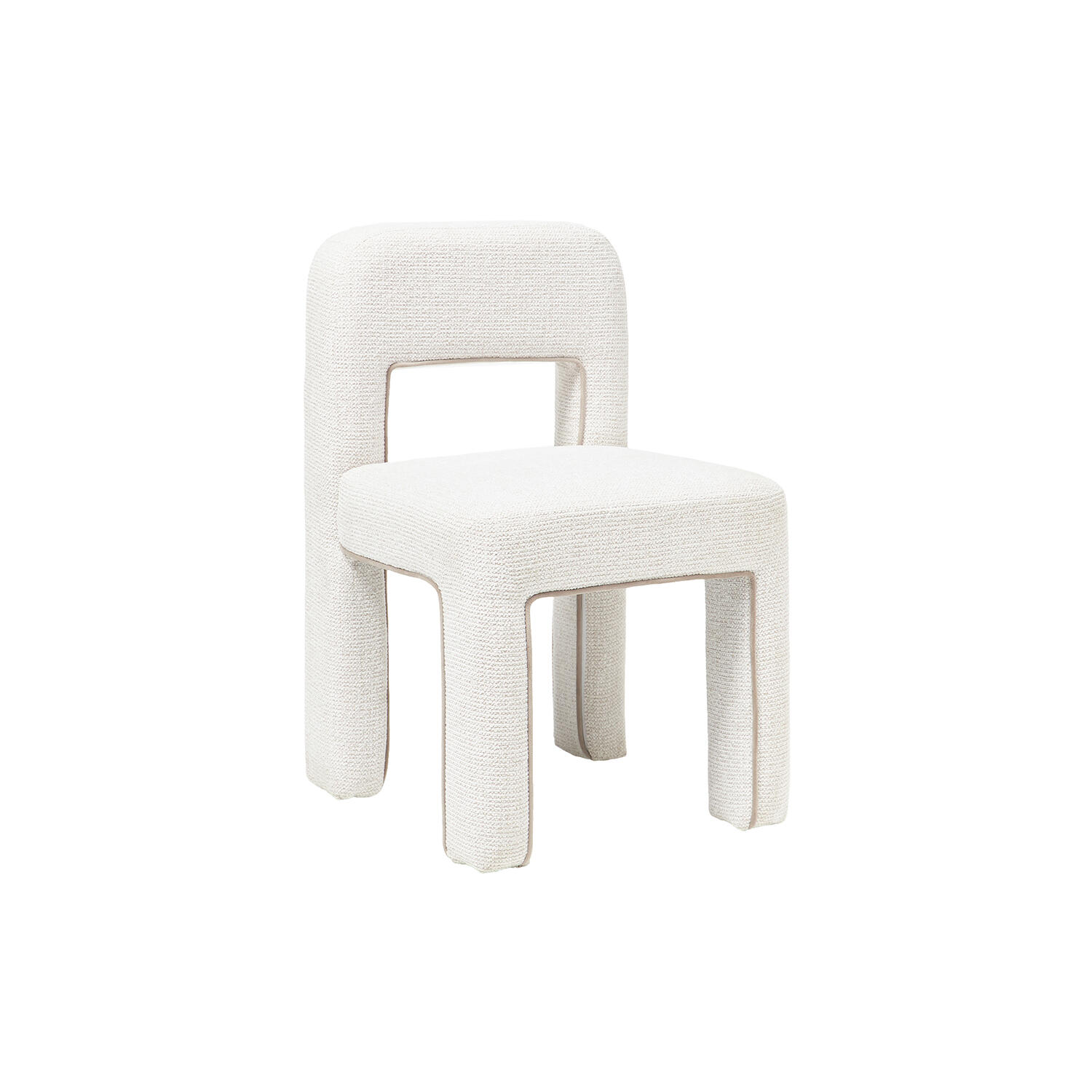 Ana Dining Chair, boucl&eacute; white/beige