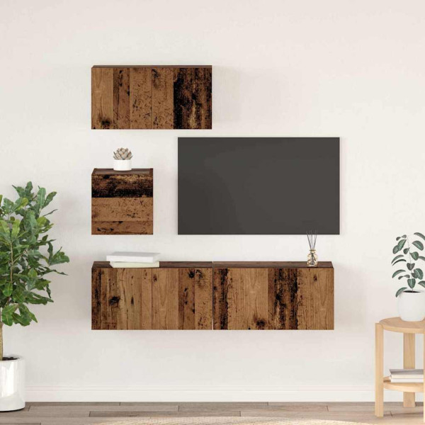 Zestaw Szafek RTV Szafka pod Telewizor Meblościanka Brąz 60 x 30 x 30 cm