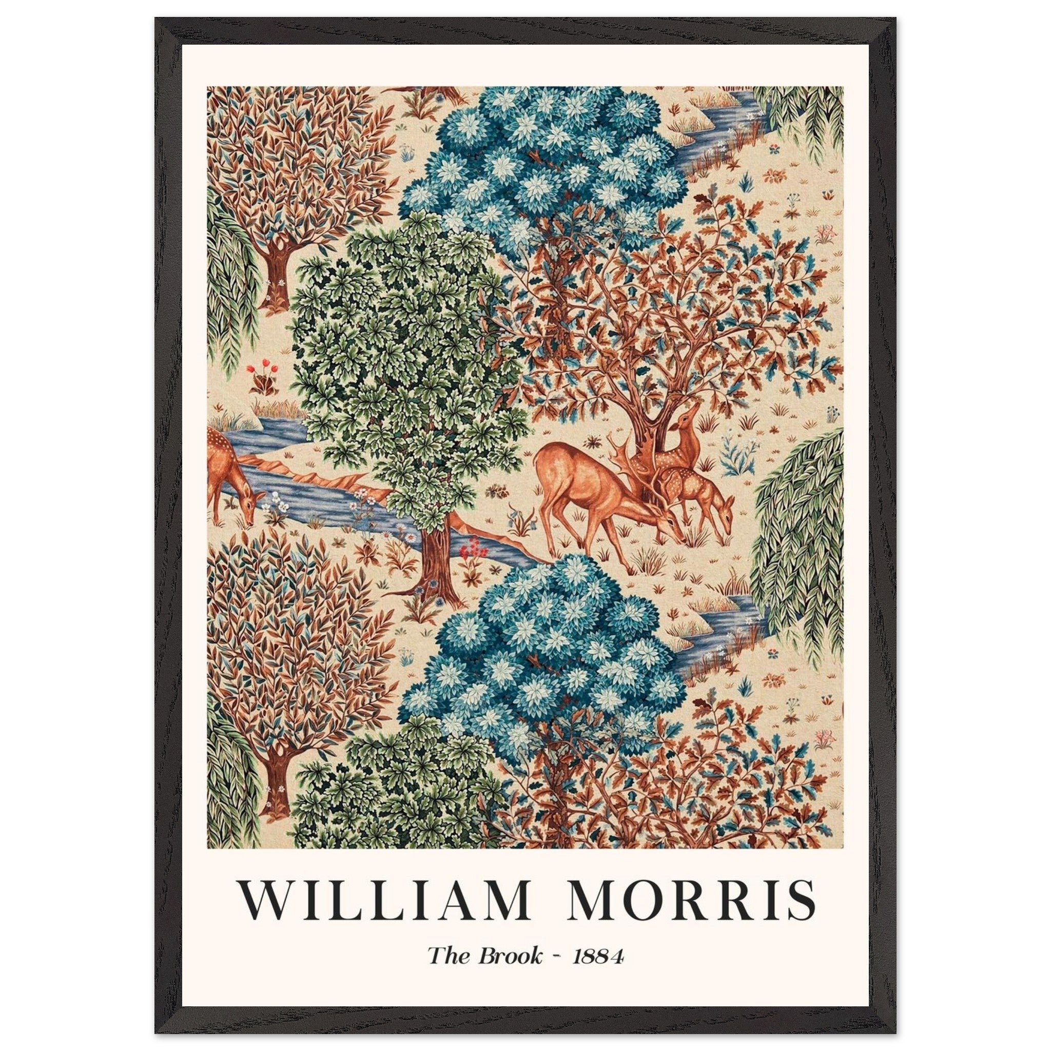 Artfulprints Poster met Lijst William Morris - The brook  - 50x70 cm - Meerkleurig