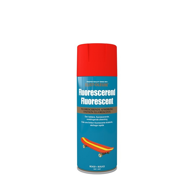 Peinture aérosol fluorescente rouge 0,4 L RUST-OLEUM