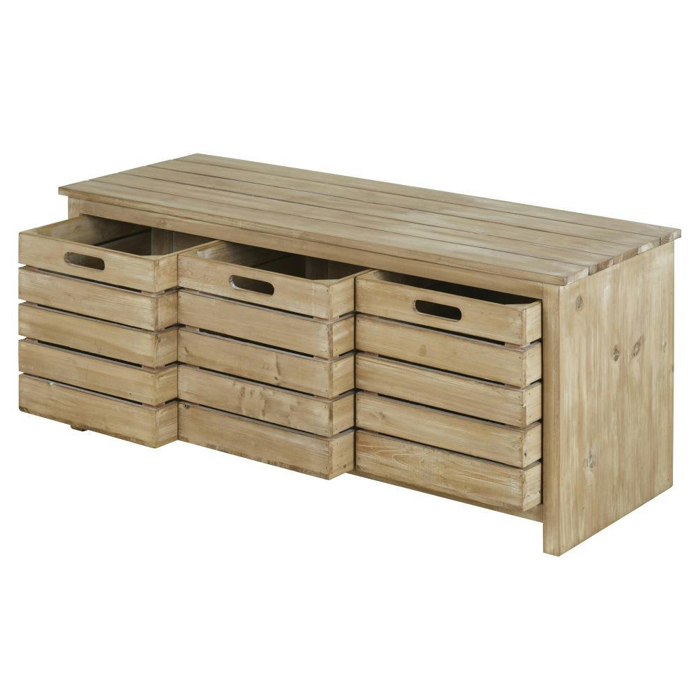 - Banquette 3 tiroirs beige