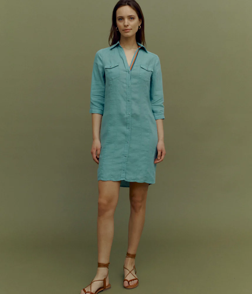 Robe chemise en lin lavé ROSELINE85/85272/246