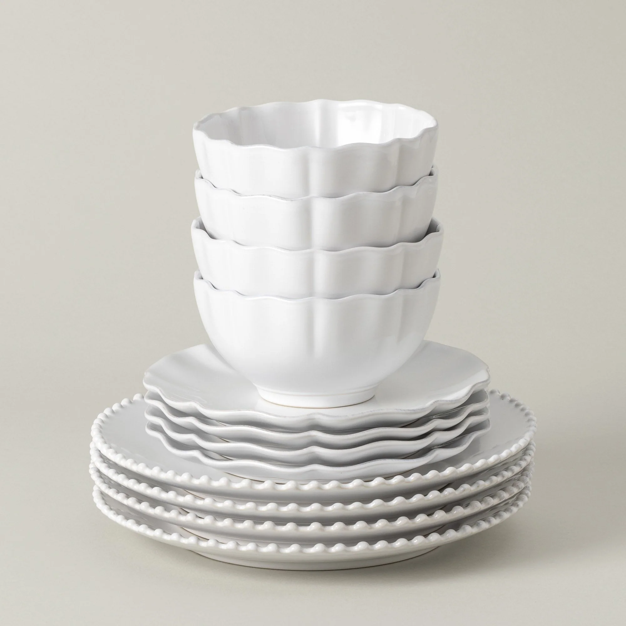 12-Piece Dinnerware Set with Bowl Pearl | Rosa