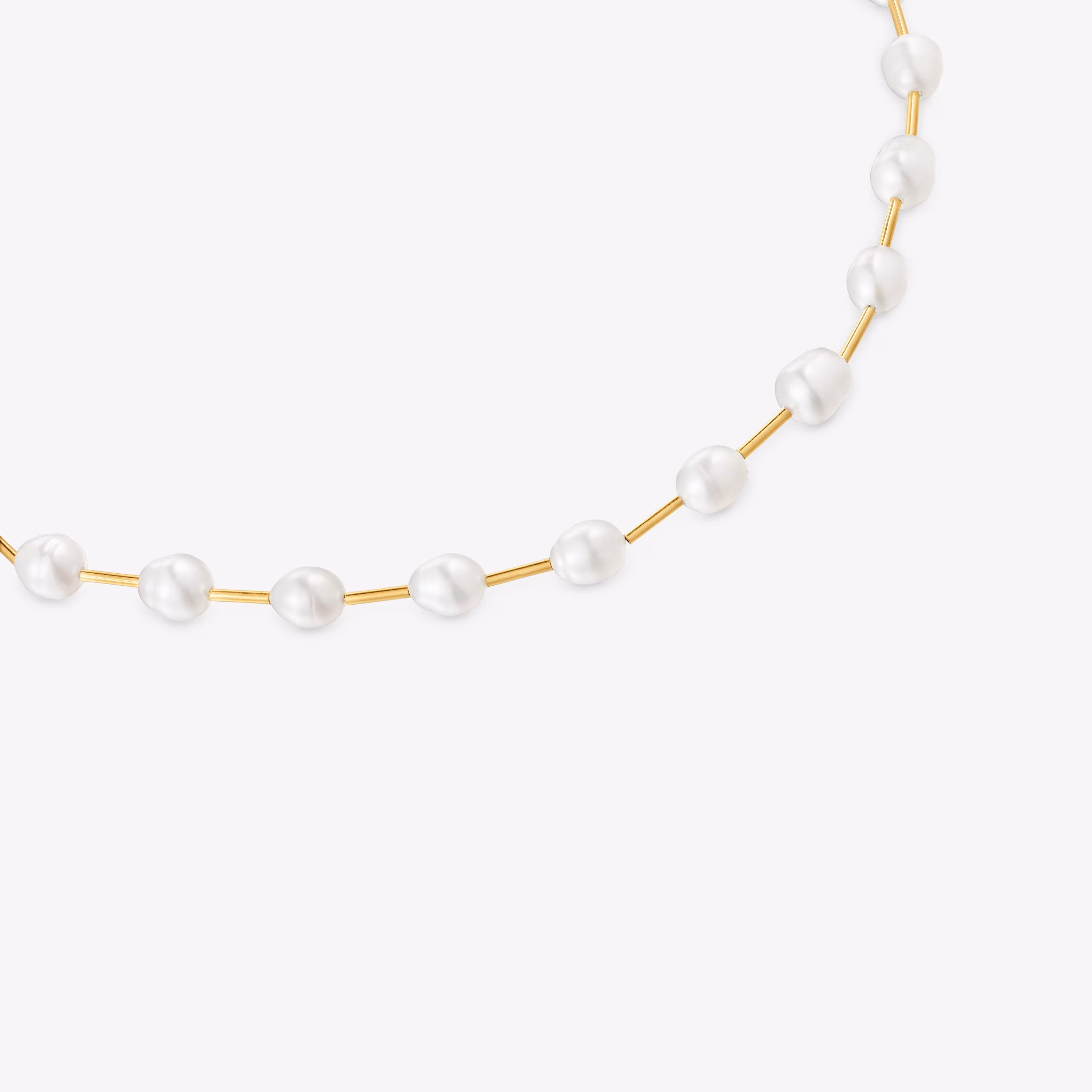 Gargantilla tubo con baño de oro de 18 kt sobre plata y perlas cultivadas Gloss