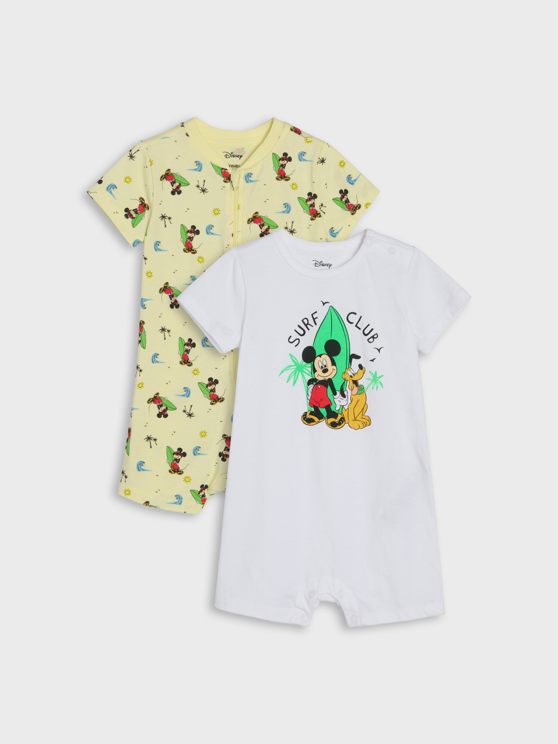 Bawełniane rampersy z nadrukiem 2 pack Mickey Mouse