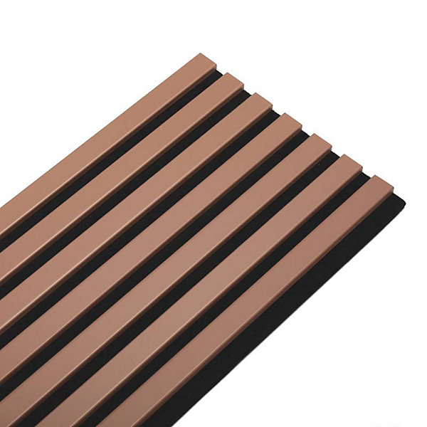 Lot de 4 Panneaux tasseaux bois 250 x 30 x 1,9 cm - terracotta/feutrine noir - 3m²