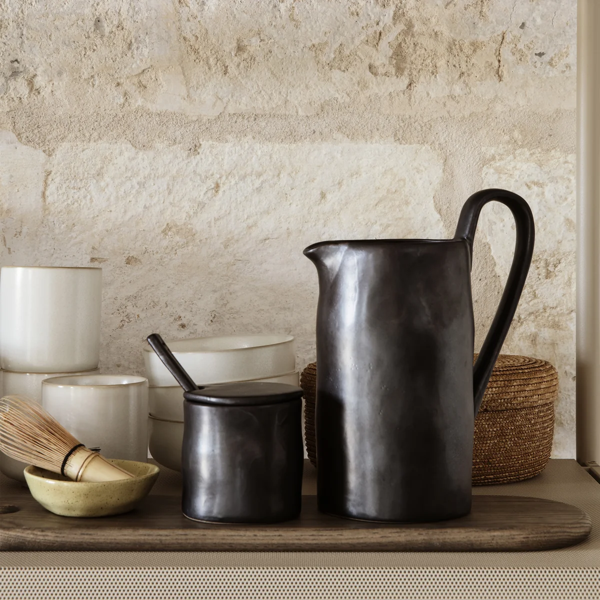 Ferm Living - Flow Marmeladenglas mit Löffel
