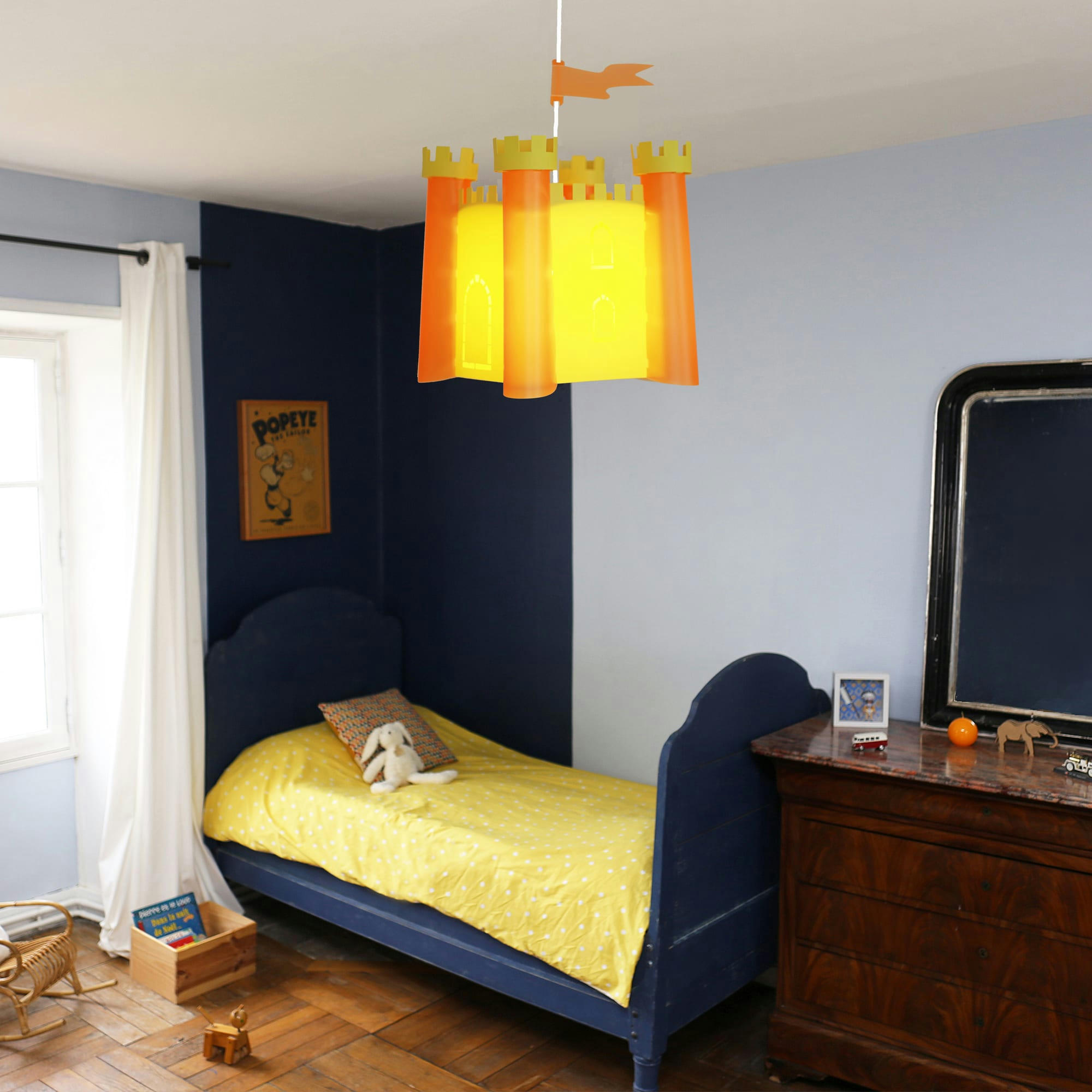 - Suspension enfants Château-fort Orange 30cm