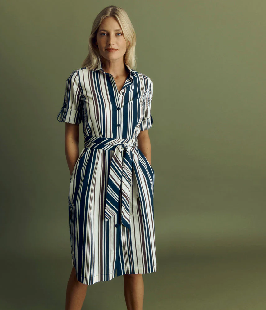Robe chemisier en coton stretch RAYA/85240/531