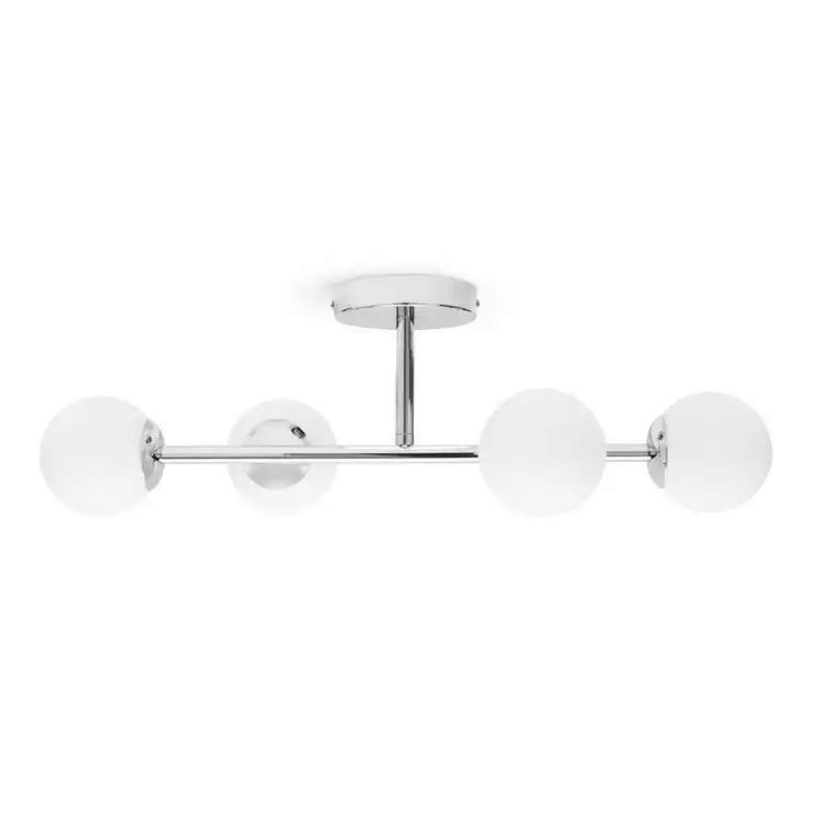 Habitat Metal 4 Light Bathroom Flush Ceiling Light - Chrome