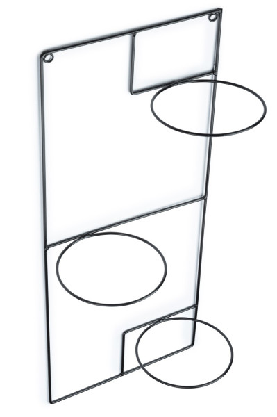 Wiszący kwietnik potrójny metalowy czarny loft 31x71 cm