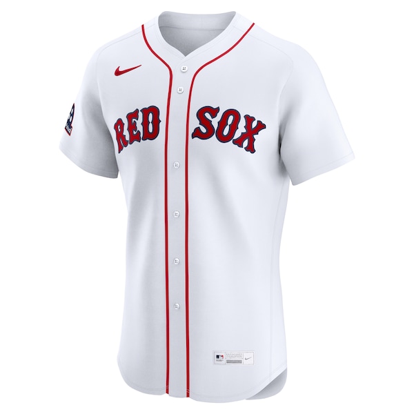Boston Red Sox Nike Home Elite Sponsor Patch Custom Jersey - White