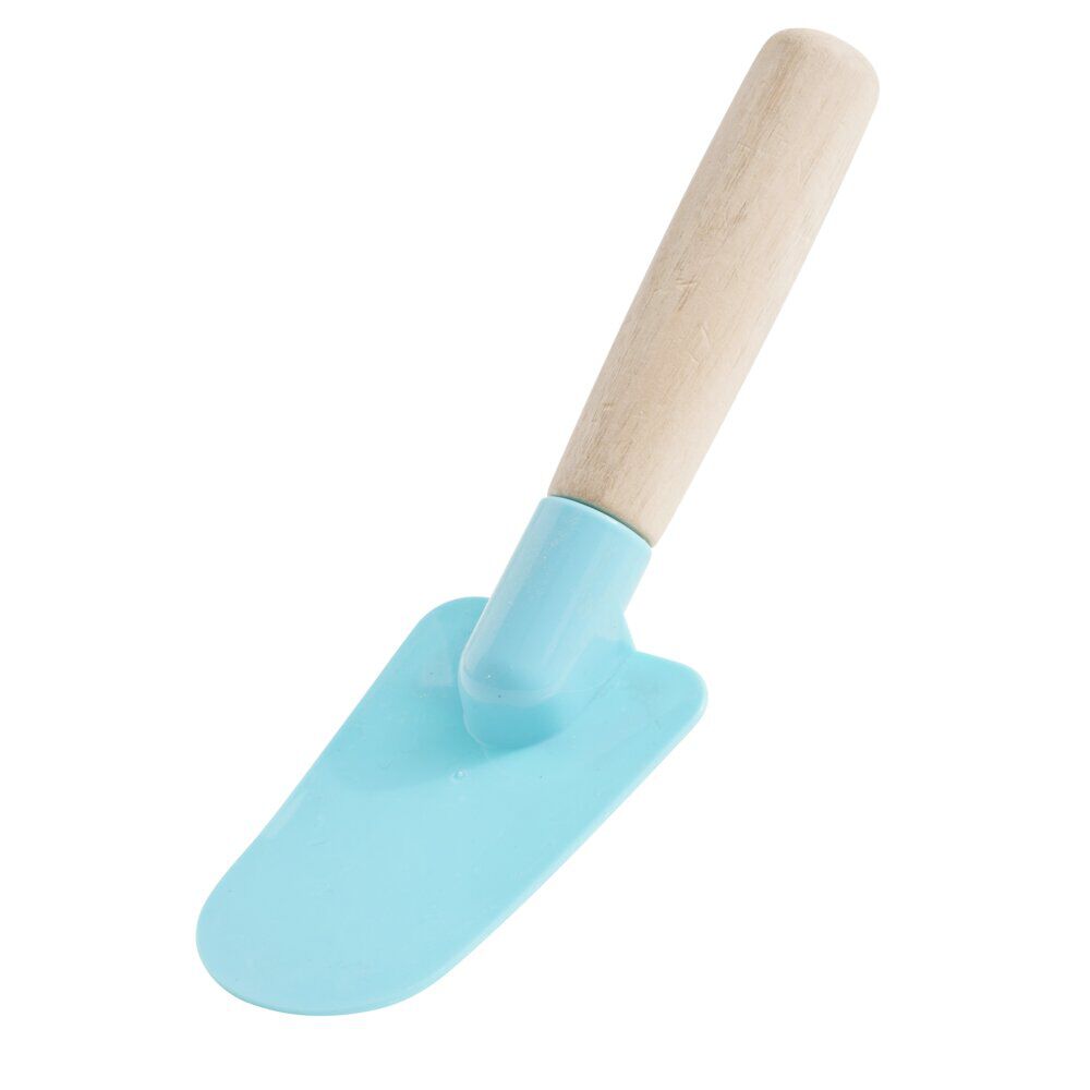 Pelle et râteau de plage plastique et bois 6x4xH17cm (4 pièces)