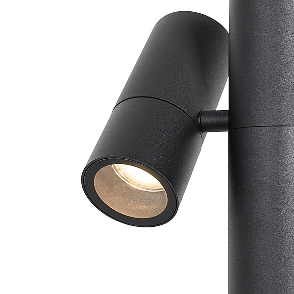 Lampadaire d'extérieur noir 50 cm 2 lumières orientables - Duo