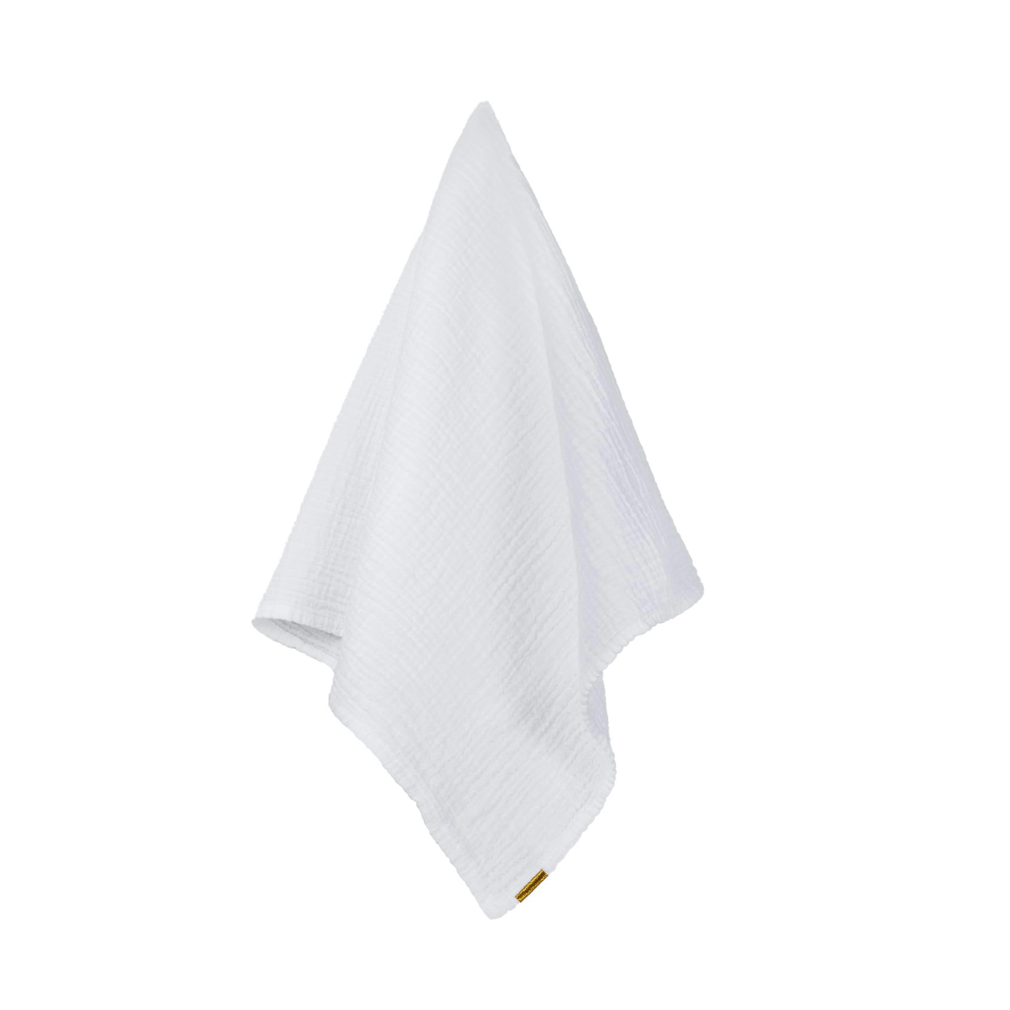 - Torchon en double gaze de coton blanc immaculé