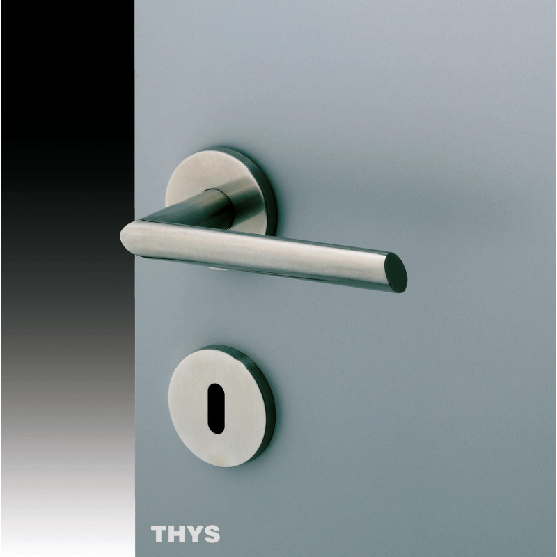 Poignée de porte avec rosace Linéa Trendy 36 en acier inoxydable 2 pièces THYS