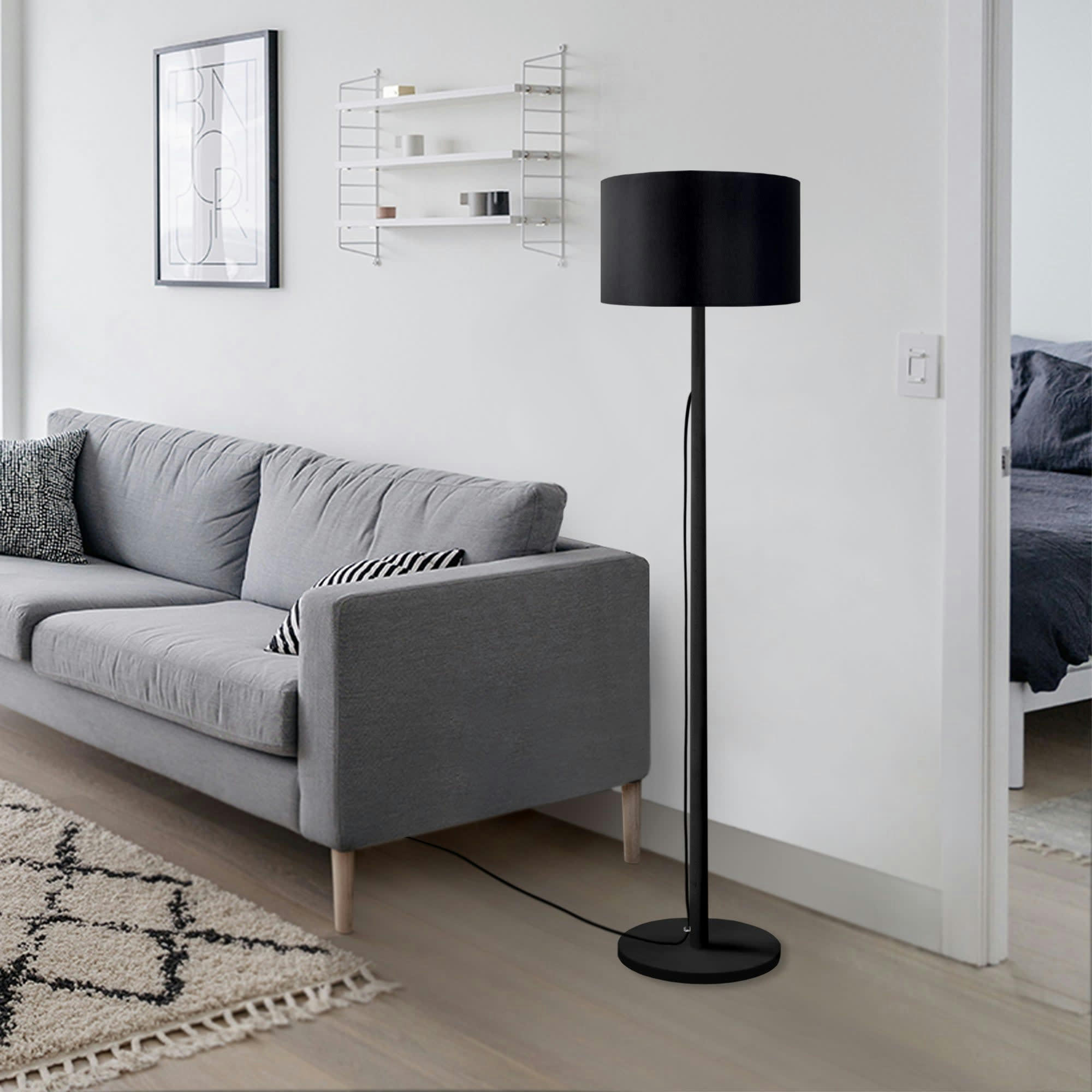 MYKINES - Lampadaire bois noir