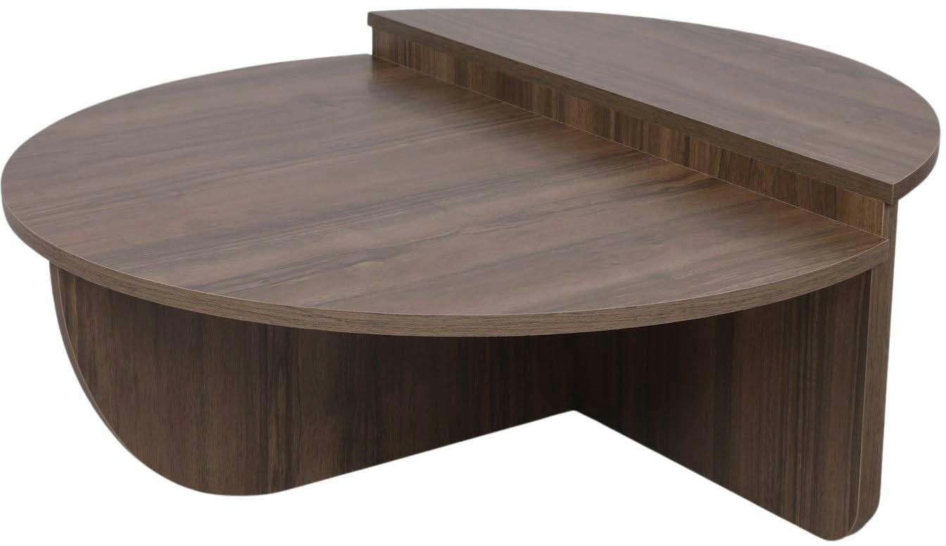 SET - Table basse en aggloméré podium noyer