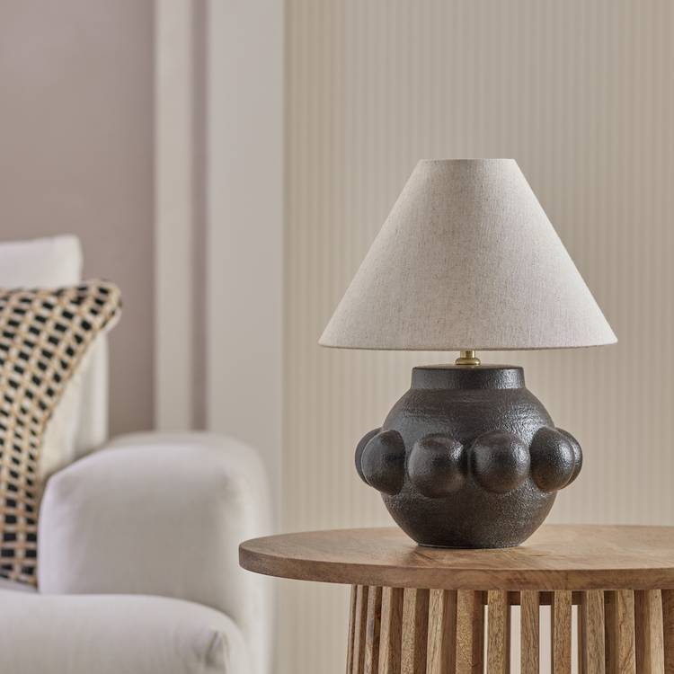 Habitat Eva Bobble Ceramic Mini Table Lamp - Black