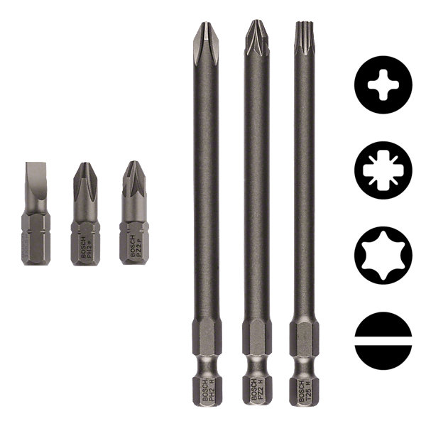 Pack de 3 embouts de vissage Phillips Extra Hard 152mm - BOSCH - 2607001758
