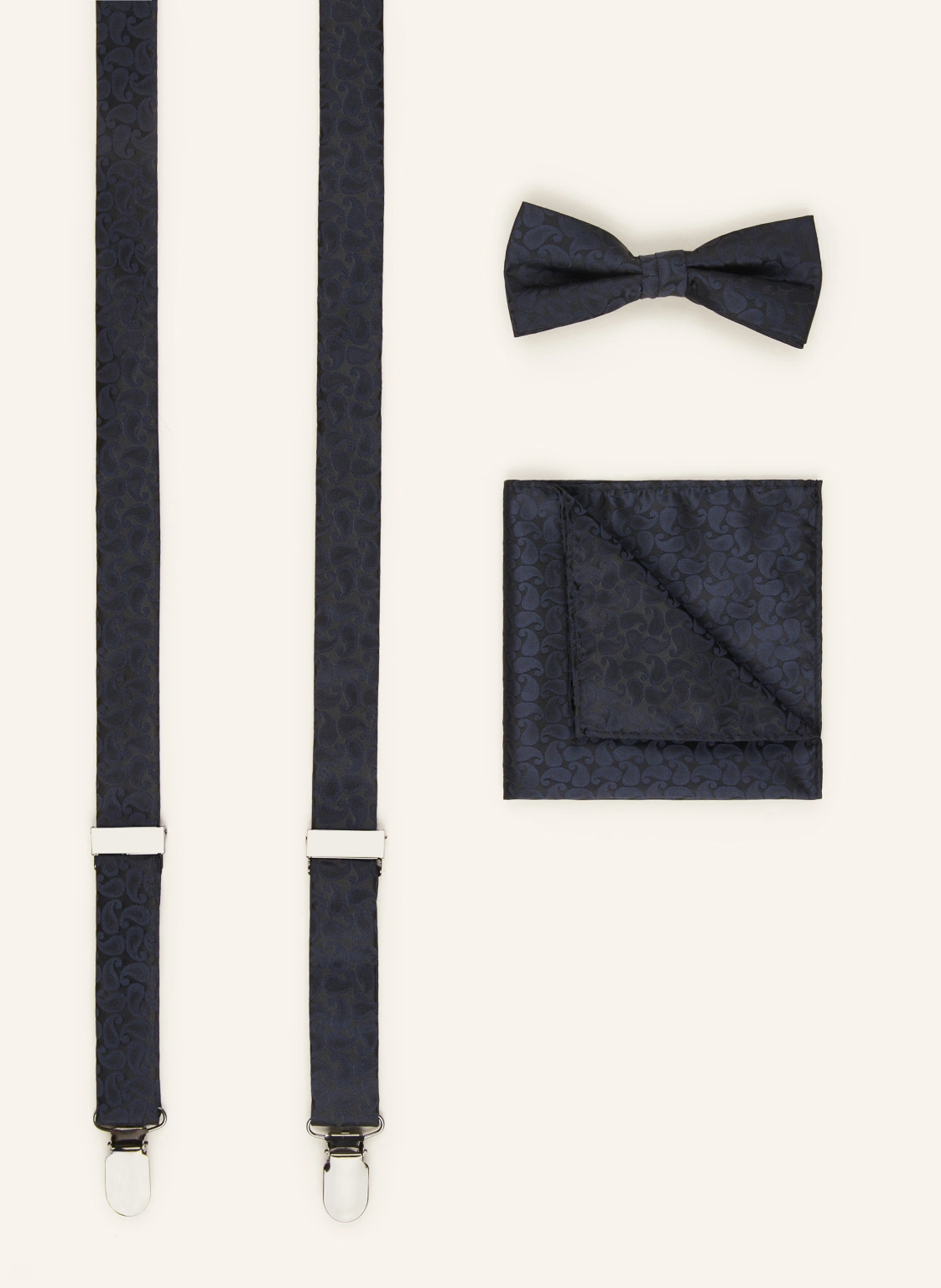 PAUL Set: Hosenträger, Schleife und Einstecktuch