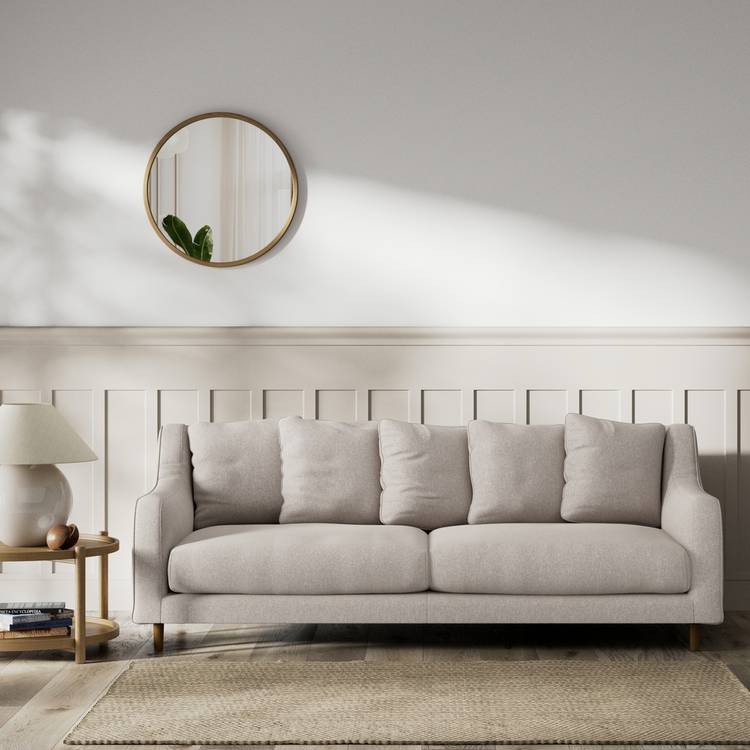 Habitat Swift Fabric 3 Seater Sofa - Stone - Dark Leg