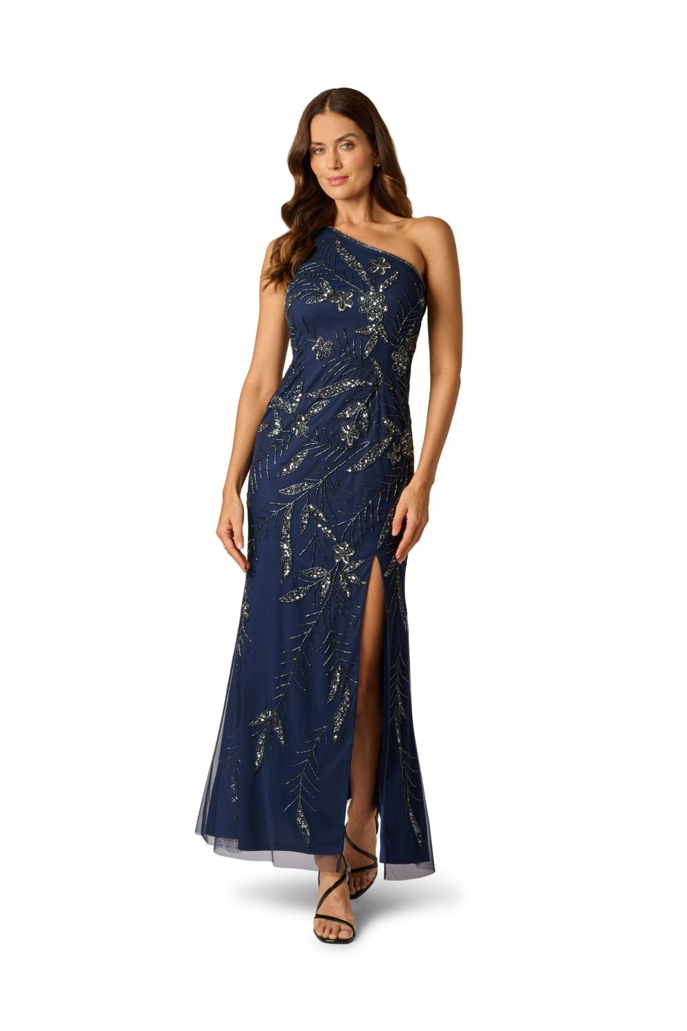 Papell Studio Bead Mesh Long Dress