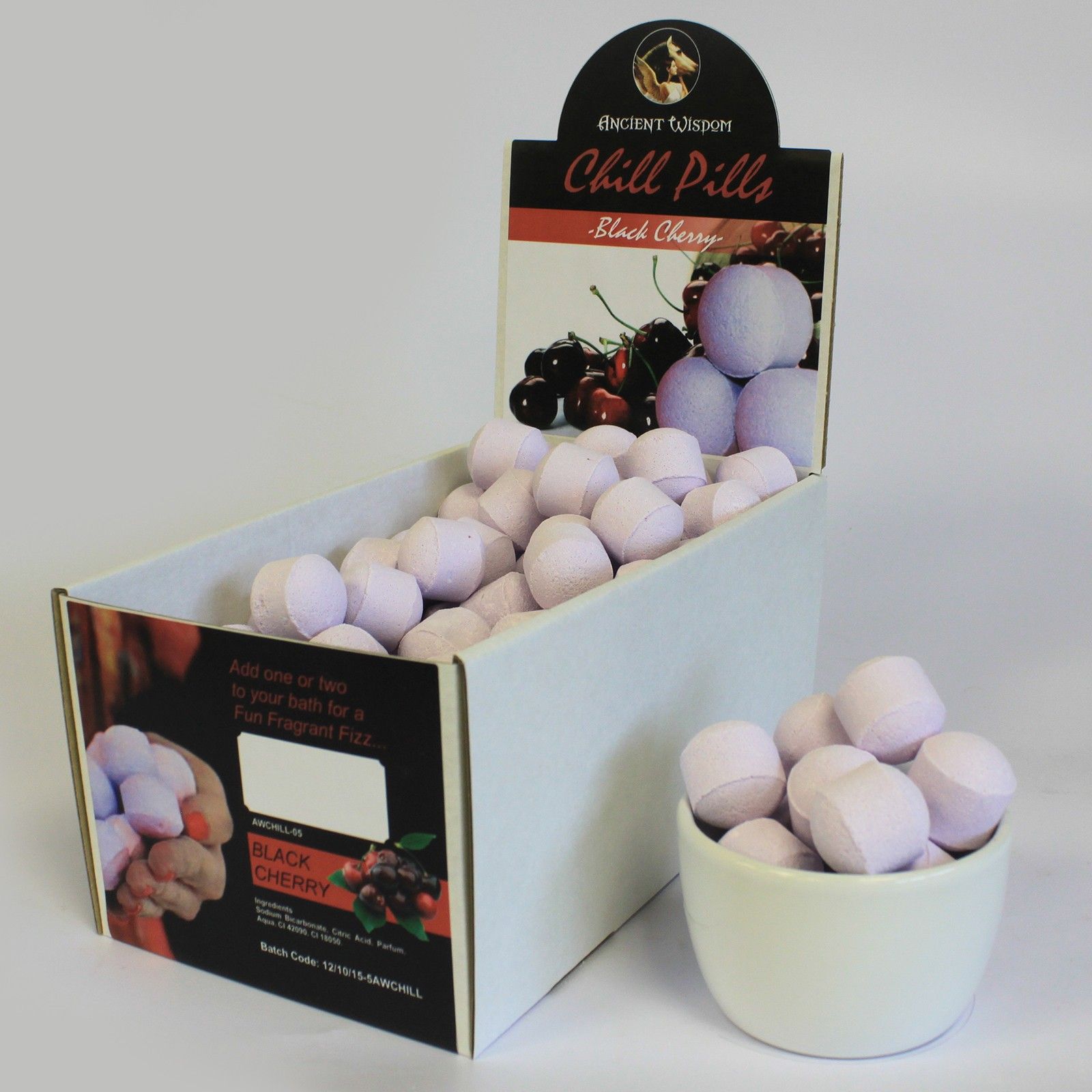 KDMD 1.3Kg Box of Chill Pills (Mini Bath Bombs) - Black Cherry