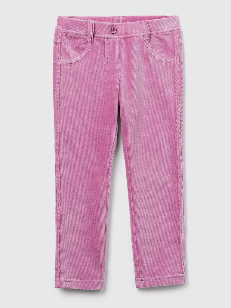 Ribbed chenille trousers