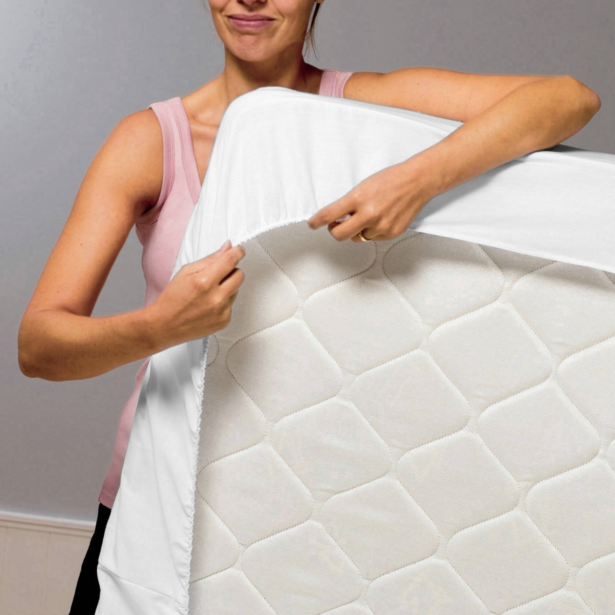 Protège matelas molleton bi-extensible absorbant antiacariens