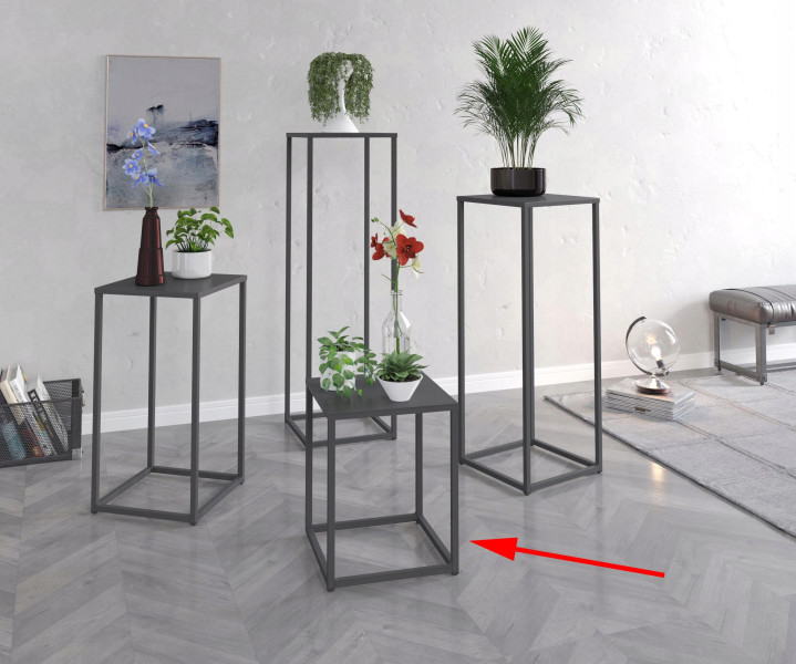 Nowoczesny Stojak Na Kwiaty 30x30x37 Loft Salon Czarny