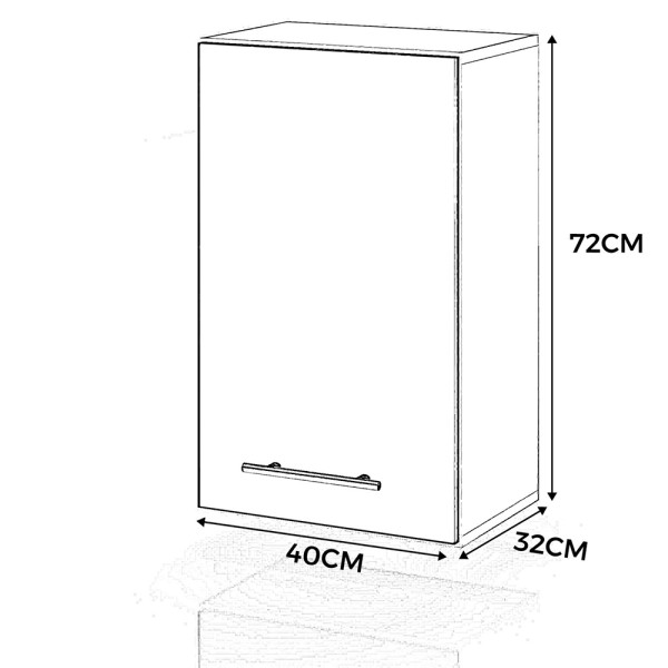 Szafka kuchenna wisząca z uchwytami 40cm spremium biały mat
