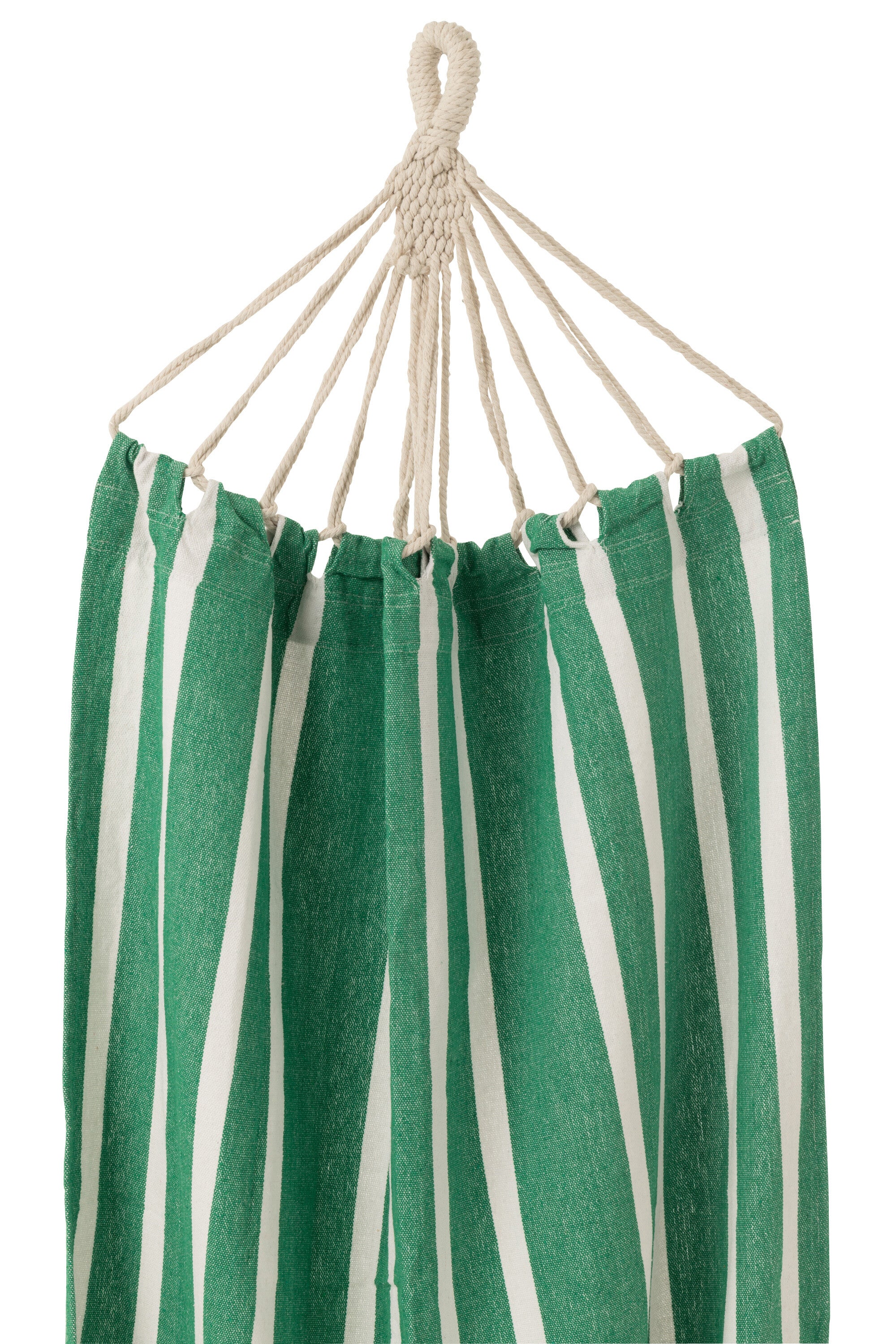 J-Line hangmat Strepen - katoen/polyester - donkergroen/wit