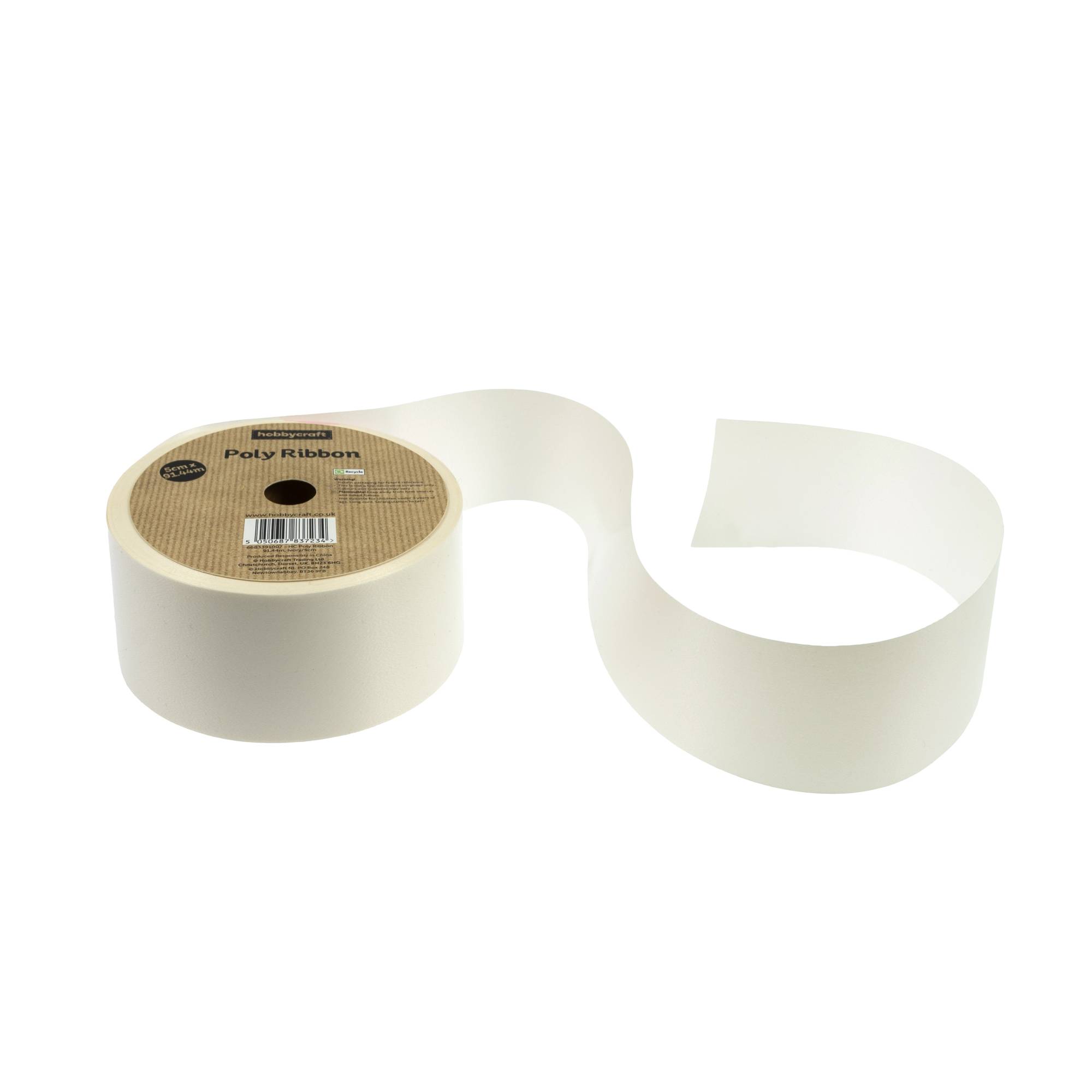 Ivory Poly Ribbon 5cm x 91m