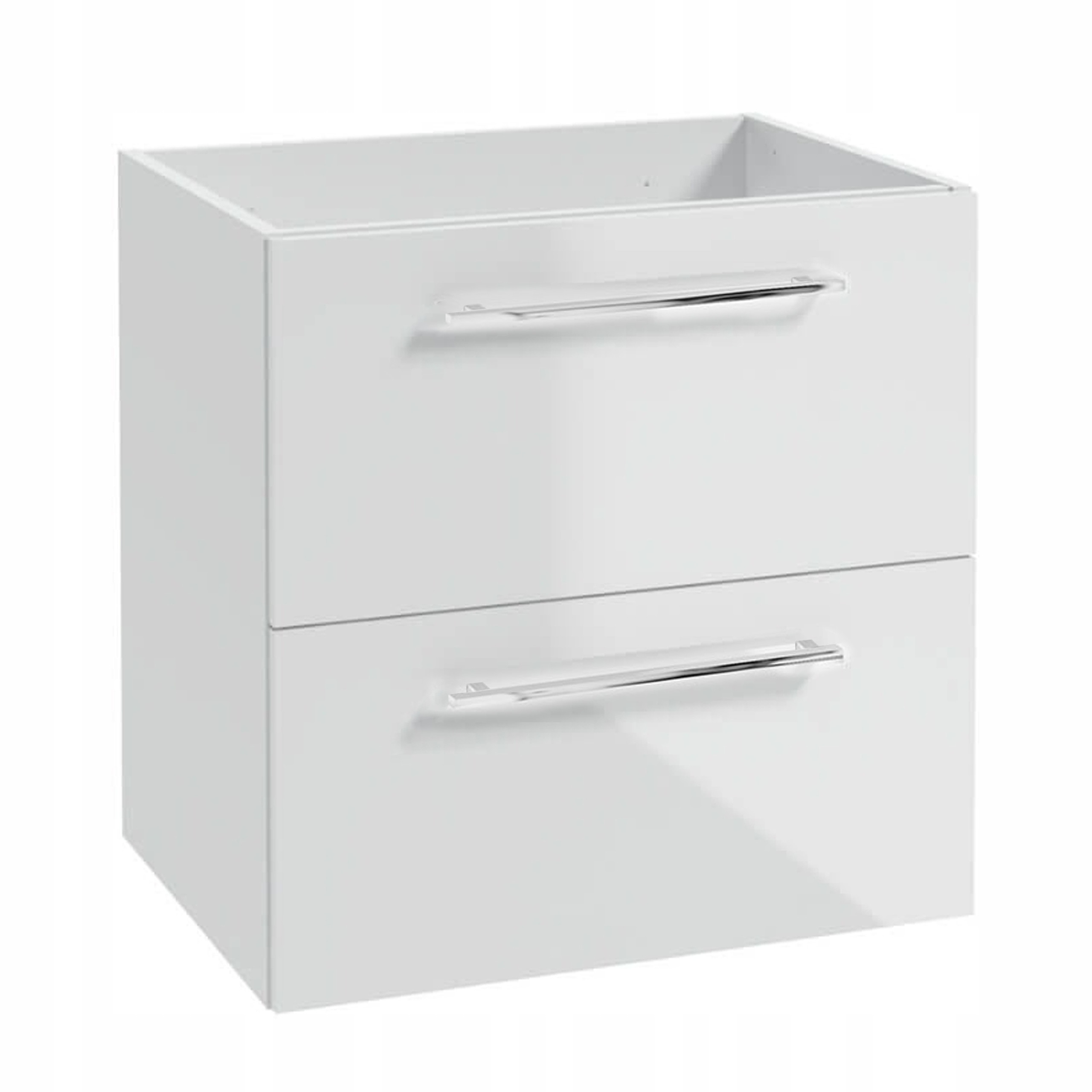 Szafka pod Umywalkę do Łazienki 59 x 50x45cm Biała Połysk Wisząca SoftClose
