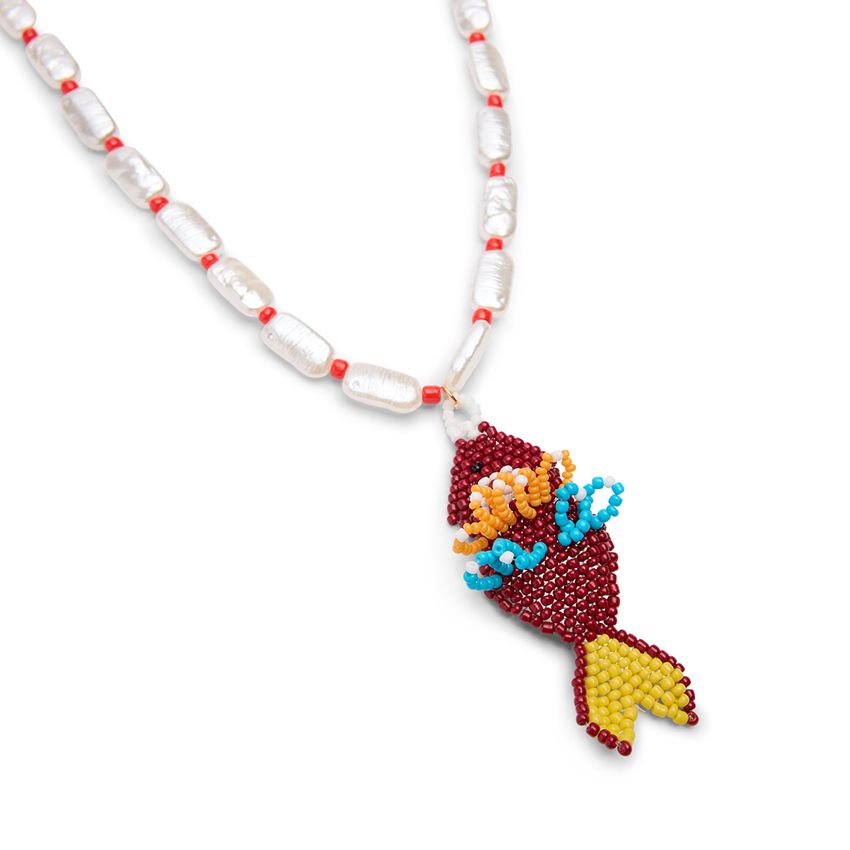Manfield Multicolor parelketting met visje