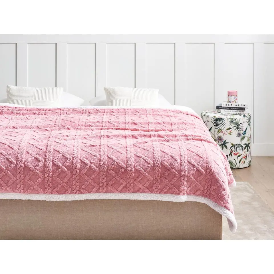 HONEYCOMB - Bedsprei - Roze - 150 x 200 cm - Polyester