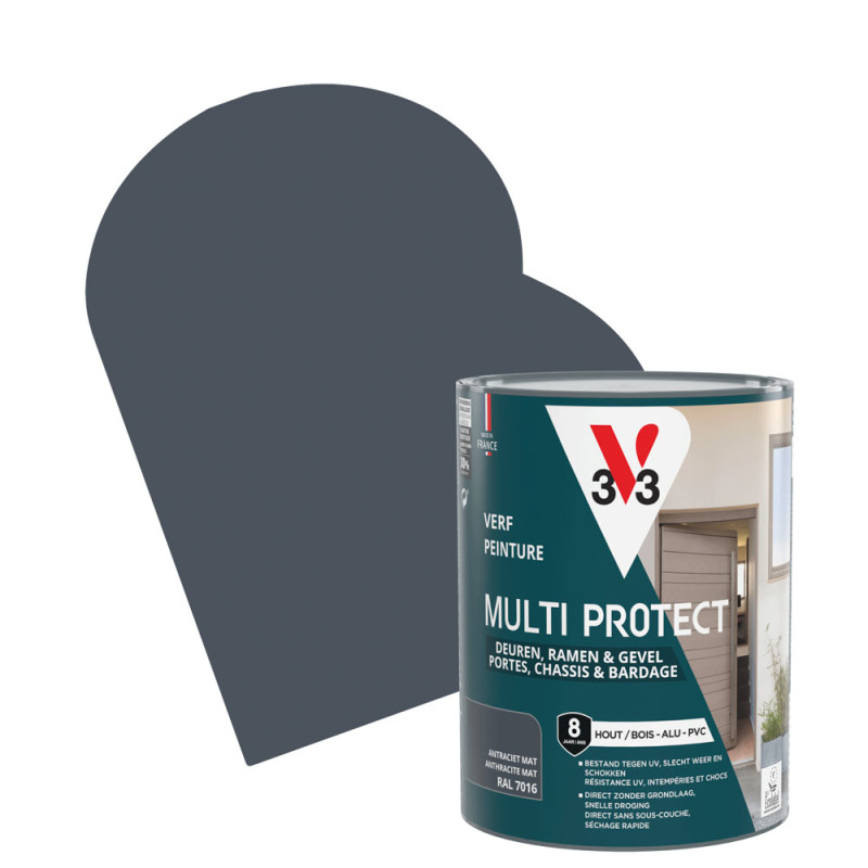 Laque Multi Protect anthracite mat 0,75 L V33