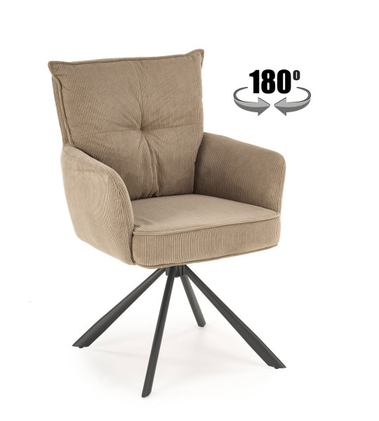 Krzesło tapicerowane K528 cappuccino obracane
