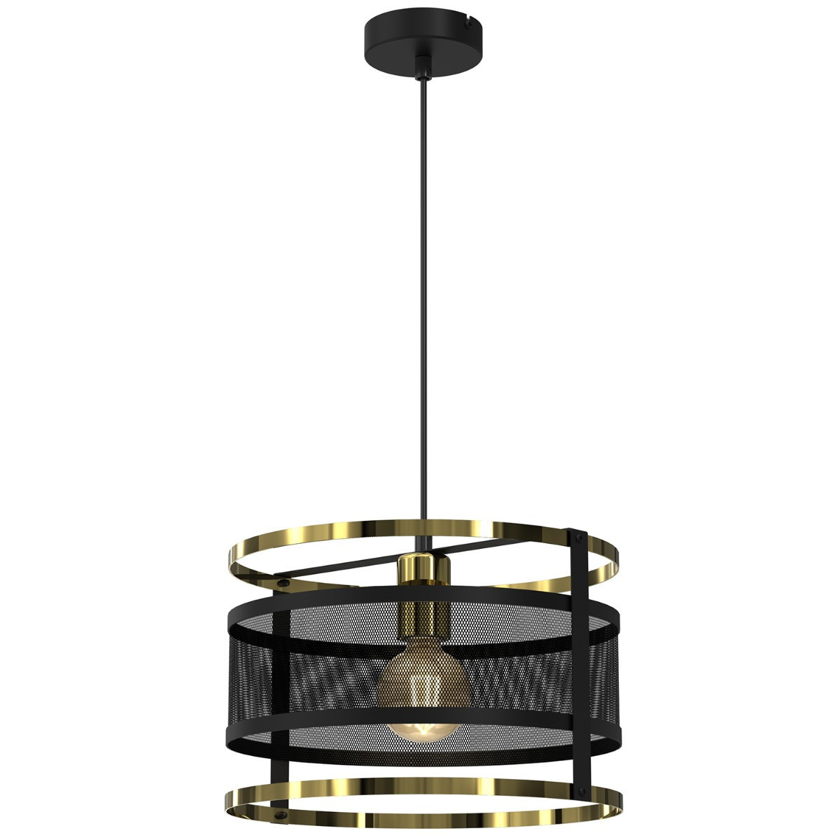 Lampa wisząca czarny matowa-złoty połysk Rim 1xE27x15W Luminex
